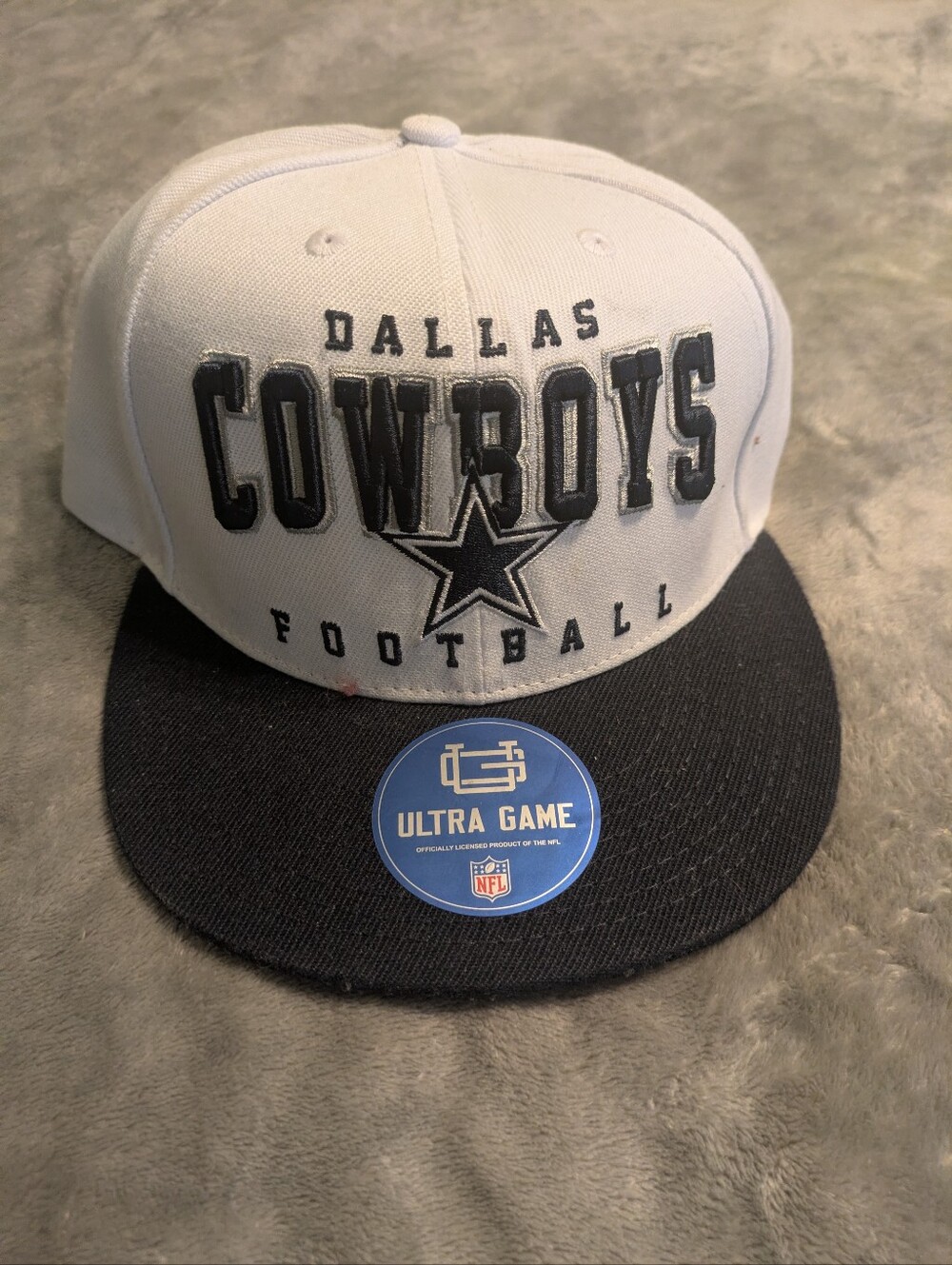 Dallas Cowboys Ultra Game NFL Snapback Hat White Navy Adjustable Flat Bill NWT